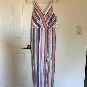 NWT Sandy & Sid Striped Maxi Side Slit Dress (S)